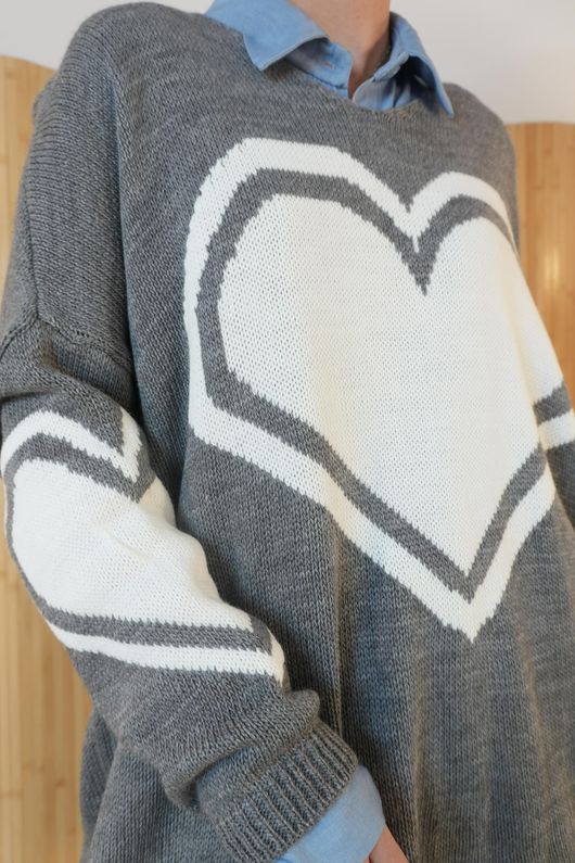 Beatrix Heart Slouch Knit Slate